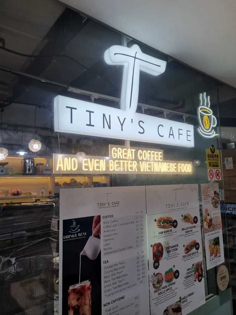 The Tiny's Cafe neon sign at the old Balestier shop